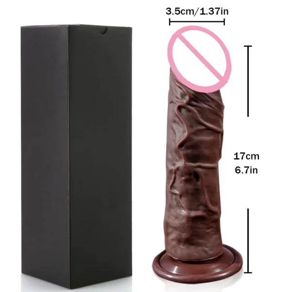 Gode Réaliste en Silicone avec Ventouse – Stimulation Point G & Anale – Jouet Sexuel pour Femmes et Hommes, Compatible Harnais – Image 7