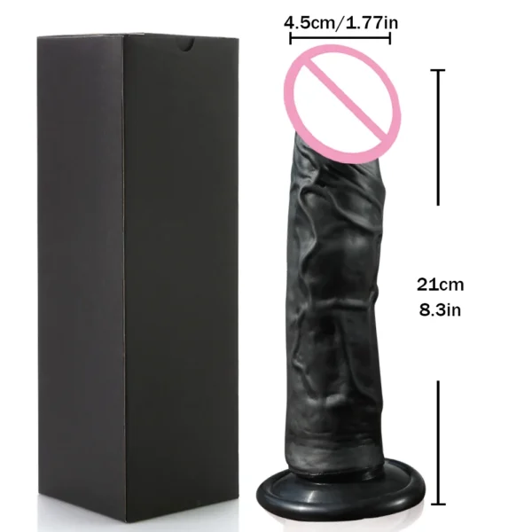 Gode Réaliste en Silicone avec Ventouse – Stimulation Point G & Anale – Jouet Sexuel pour Femmes et Hommes, Compatible Harnais – Image 2