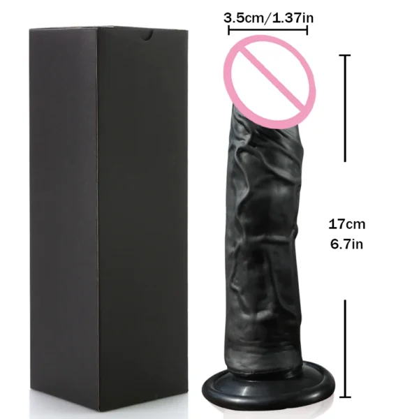 Gode Réaliste en Silicone avec Ventouse – Stimulation Point G & Anale – Jouet Sexuel pour Femmes et Hommes, Compatible Harnais – Image 4