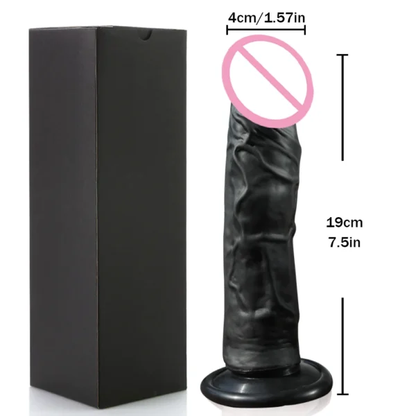 Gode Réaliste en Silicone avec Ventouse – Stimulation Point G & Anale – Jouet Sexuel pour Femmes et Hommes, Compatible Harnais – Image 3
