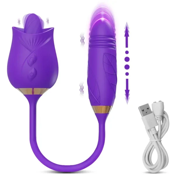 .  💖 Vibromasseur Femme 2 en 1 – Stimulateur Clitoridien & Mamelon – Mode Léchage et Vibration 🔥 Silicone Doux | Certifié CE – Image 5