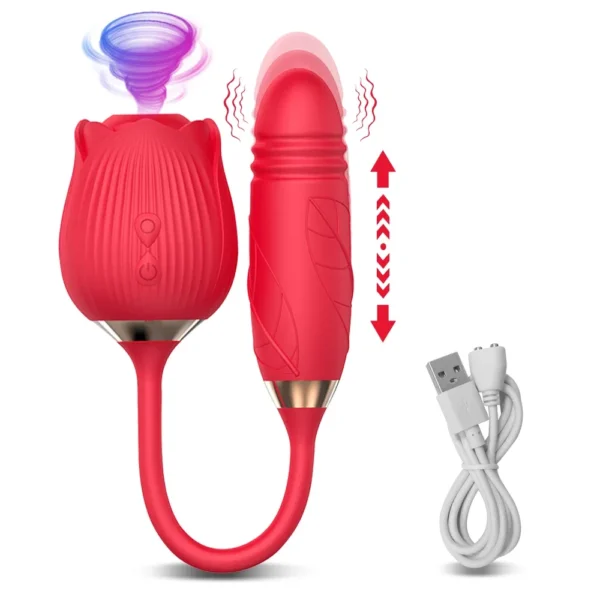 .  💖 Vibromasseur Femme 2 en 1 – Stimulateur Clitoridien & Mamelon – Mode Léchage et Vibration 🔥 Silicone Doux | Certifié CE – Image 6