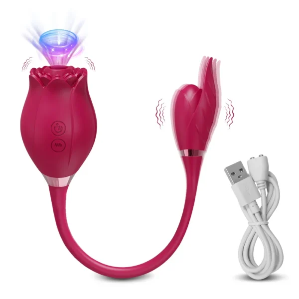 .  💖 Vibromasseur Femme 2 en 1 – Stimulateur Clitoridien & Mamelon – Mode Léchage et Vibration 🔥 Silicone Doux | Certifié CE – Image 4