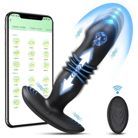 🎯💥 Vibromasseur Téléscopique 💦 avec Télécommande – Plug Anal 🔥 Masseur de Prostate ✨ Plaisir Intense et Discret !