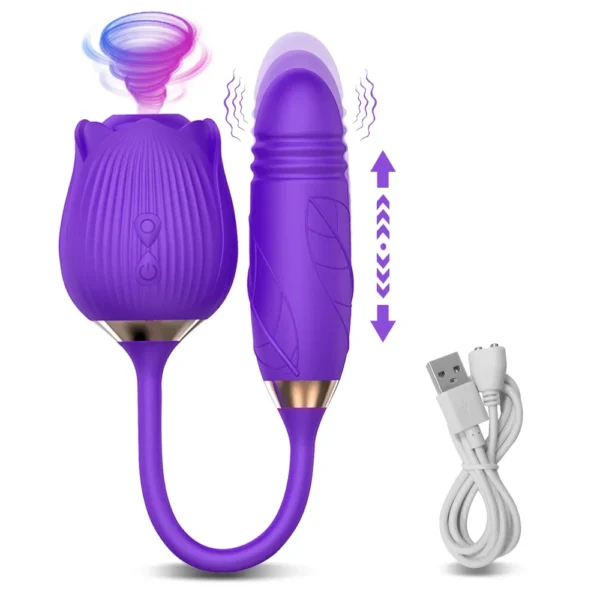.  💖 Vibromasseur Femme 2 en 1 – Stimulateur Clitoridien & Mamelon – Mode Léchage et Vibration 🔥 Silicone Doux | Certifié CE – Image 3