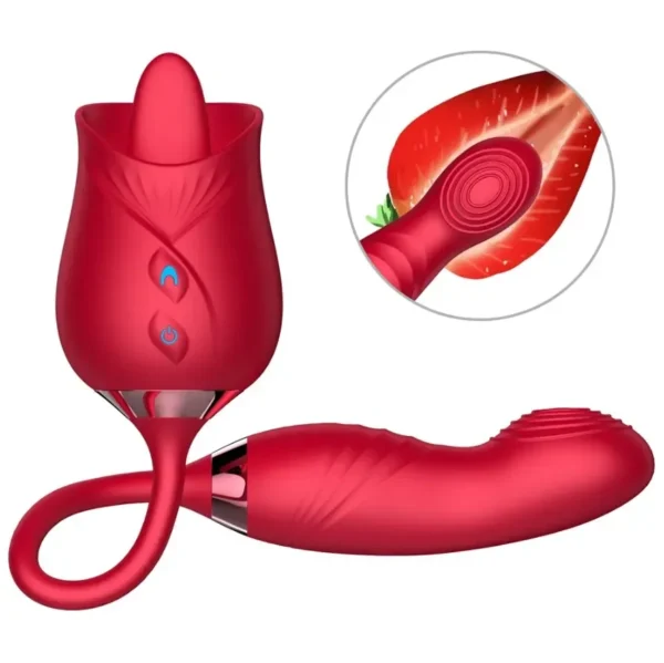 .  💖 Vibromasseur Femme 2 en 1 – Stimulateur Clitoridien & Mamelon – Mode Léchage et Vibration 🔥 Silicone Doux | Certifié CE – Image 7