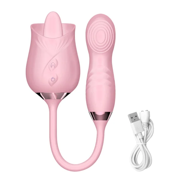 .  💖 Vibromasseur Femme 2 en 1 – Stimulateur Clitoridien & Mamelon – Mode Léchage et Vibration 🔥 Silicone Doux | Certifié CE – Image 10