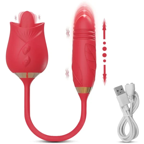 .  💖 Vibromasseur Femme 2 en 1 – Stimulateur Clitoridien & Mamelon – Mode Léchage et Vibration 🔥 Silicone Doux | Certifié CE – Image 9